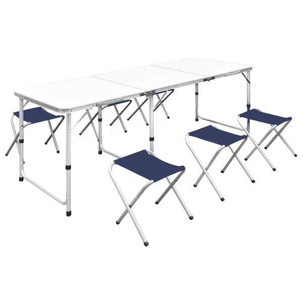 vidaXL Jeu de table pliable de camping et 6 tabourets 180x60 cm