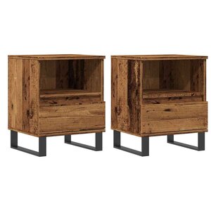 vidaXL Tables de chevet 2 Pièces vieux bois 40x35x50 cm bois d’ingénierie