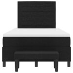 vidaXL Lit à ressorts avec tête de lit Noir 120 x 200 cm tissu