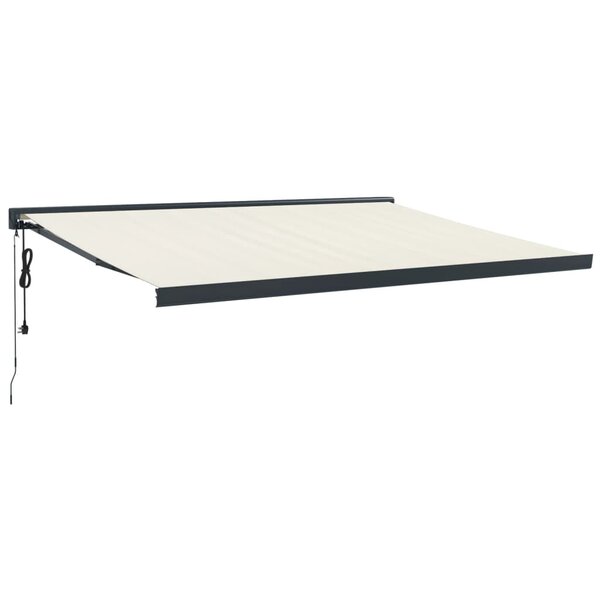 vidaXL Auvent rétractable crème 4x3 m tissu et aluminium