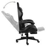 vidaXL Fauteuil de jeux vidéo avec repose-pied Noir et gris Similicuir