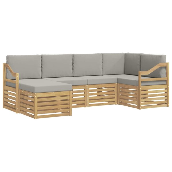 vidaXL Ensemble de canapés d'extérieur 6 Pièces Blanc et gris clair