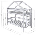 Lits cabane superposés KILI 90 x 200 blanc