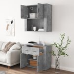 vidaXL Buffet haut Gris béton Bois d'ingénierie