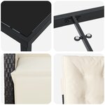 vidaXL Ensemble de Salle à Manger de Jardin 9 Pièces avec Coussins en Rattan Poly Noir