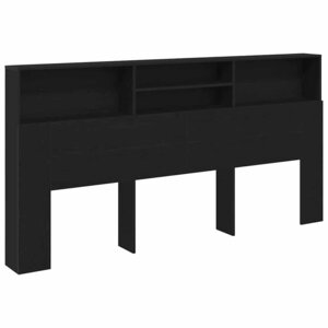 vidaXL Cabinet de Tête de Lit Chêne noir 200 x 19 x 103.5 cm