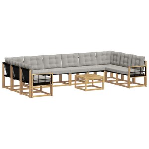 vidaXL Ensemble de canapés d'extérieur 11 pc Blanc et gris clair