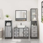 vidaXL Ensemble de meubles de salle de bain 3 Pièces Sonoma gris
