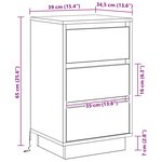 vidaXL Cabinet de chevet avec Noir 39 x 34 5 x 65 cm Bois d'ingénierie