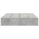 vidaXL Cadre de lit avec rangement Gris béton 140 x 190 cm