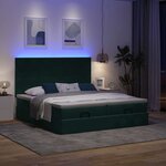 vidaXL Cadre de lit ottoman avec matelas vert foncé 200x200 cm velours