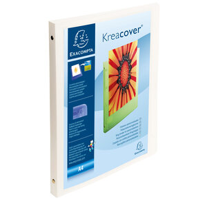 Lot de 5 Classeur 4 anneaux 15mm polypropylène opaque 5/10e Krea Cover A4 Blanc EXACOMPTA