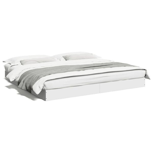 vidaXL Cadre de lit sans matelas blanc 180x200 cm bois d'ingénierie