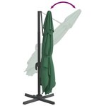 vidaXL Parasol de jardin en porte-à-faux et poteau en aluminium vert