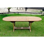 Table ovale en teck BRUT10-12 personnes