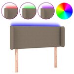 vidaXL Tête de lit à LED Taupe 93x16x78/88 cm Tissu