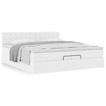 VidaXL Cadre de lit ottoman avec matelas blanc 200x200 cm similicuir