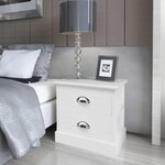 vidaXL Table de chevet en style français 2 Pièces Blanc