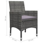 vidaXL Ensemble de salle à manger de jardin 5 Pièces Gris