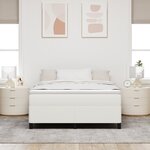 vidaXL Cadre de lit Crème 140x190 cm en tissu corduroy