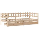 vidaXL Lit de jour avec tiroirs sans matelas 90x190 cm bois massif