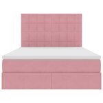 vidaXL Lit avec rangement et LED Rose 140 x 190 cm Velours