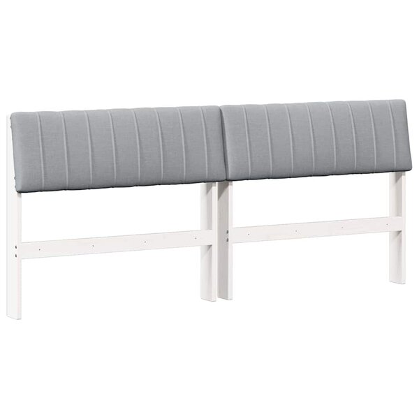 vidaXL Tête de lit capitonnée Gris clair 180 cm Pin massif