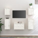 vidaXL Meubles TV 5 Pièces Blanc Bois massif de pin