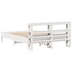 vidaXL Cadre de lit sans matelas blanc 135x190 cm bois de pin massif