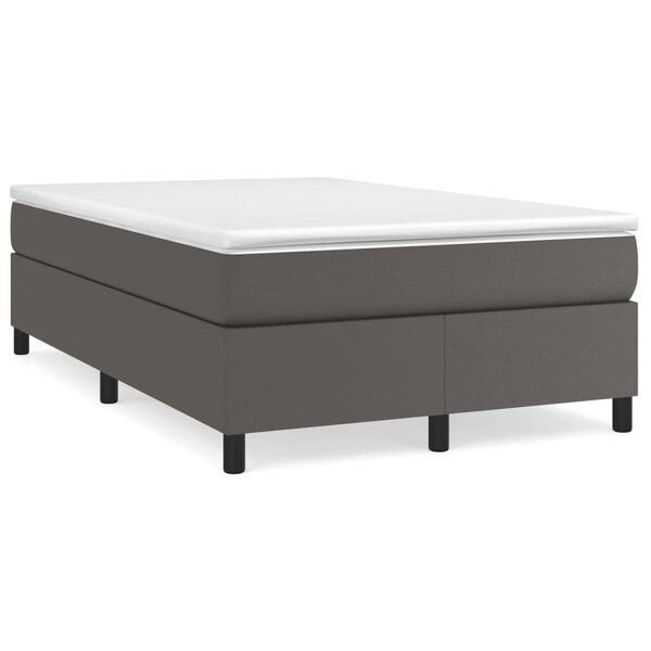 vidaXL Sommier à lattes de lit avec matelas Gris 120x200 cm Similicuir