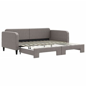 vidaXL Lit de jour avec lit gigogne taupe 100x200 cm tissu