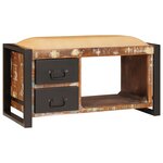 vidaXL Banc de Rangement Multicolore 80x35x40 cm Bois Recyclé Massif