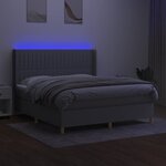vidaXL Sommier à lattes de lit matelas LED Gris clair 180x200 cm Tissu