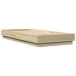 vidaXL Cadre de lit avec lumières LED chêne sonoma 90x200 cm