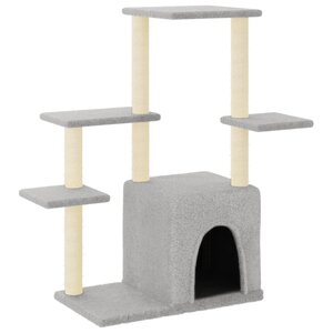 vidaXL Arbre à chat avec griffoirs en sisal gris clair 97 5 cm