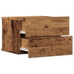 vidaXL Table de chevet murale vieux bois 40x32x30 cm