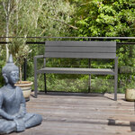 Tectake Banc de jardin Line - gris clair/blanc