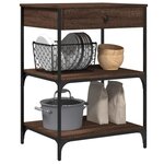 vidaXL Chariot de cuisine chêne marron 60x48x89 5 cm bois d'ingénierie