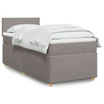 vidaXL Sommier à lattes de lit avec matelas Taupe 100x200 cm Tissu