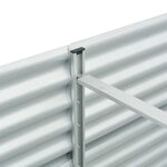 vidaXL Lit surélevé de jardin 240x80x81 cm Acier galvanisé Argenté