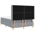 Lit box spring vidaXL avec matelas et LED Gris clair 140x200 cm Tissu