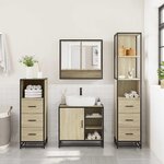 vidaXL Ensemble de meubles de salle de bain 4 Pièces chêne sonoma