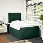 vidaXL Sommier à lattes de lit avec matelas vert foncé 120x190 cm