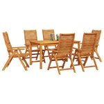 vidaXL Ensemble de salle à manger pour jardin 7 Pièces Marron