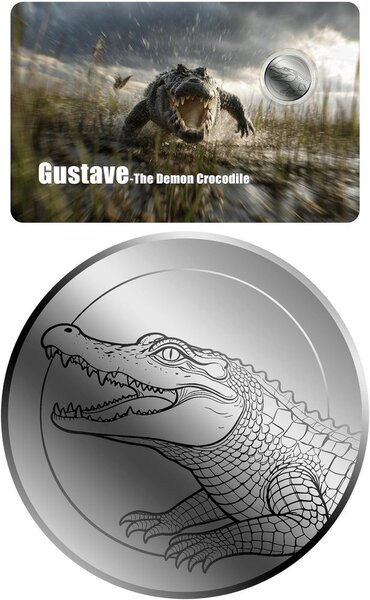 Monnaie DEMON CROCODILE 1/1000 Oz Platine 12$ Liberia 2026