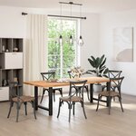 vidaXL Pieds de table à manger Noir 2 pièces 80 x (72-73) cm Acier