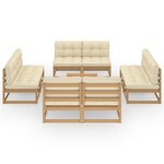 vidaXL Salon de jardin 9 Pièces avec coussins Bois de pin massif