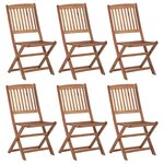 vidaXL Chaises pliables de jardin lot de 6 Bois d'acacia solide