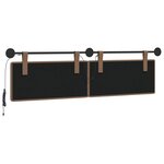 vidaXL Tête de lit suspendue Avec lumière LED Cappuccino Simili cuir