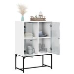 vidaXL Armoire latérale avec portes en verre blanc 69x37x100 cm